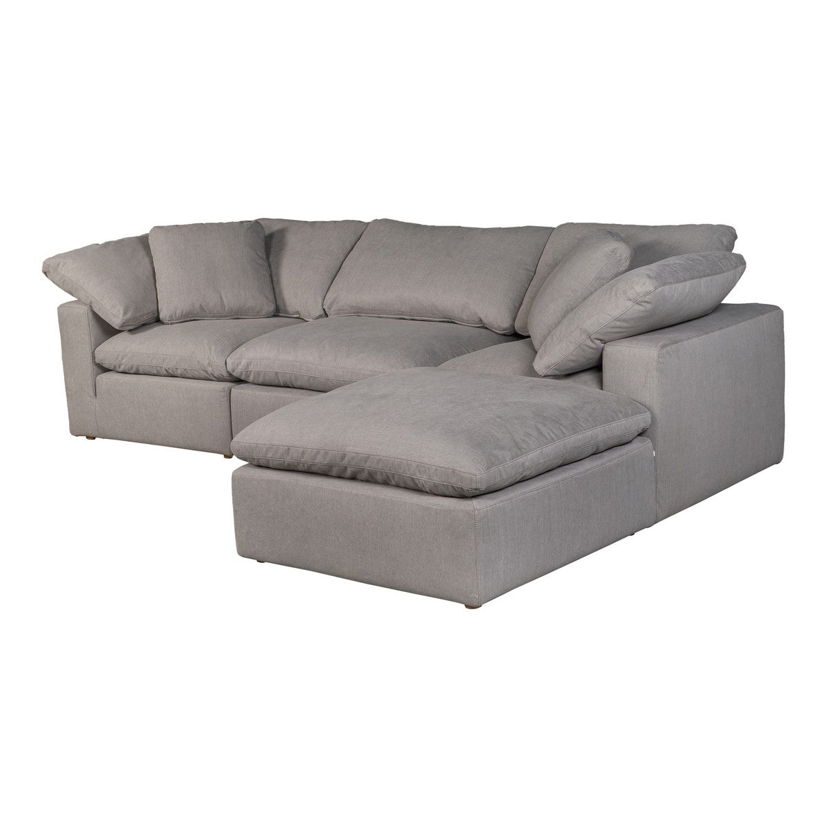 Moe's Home Collection Clay Lounge Modular Sectional Livesmart Fabric Light Grey - YJ-1008-29