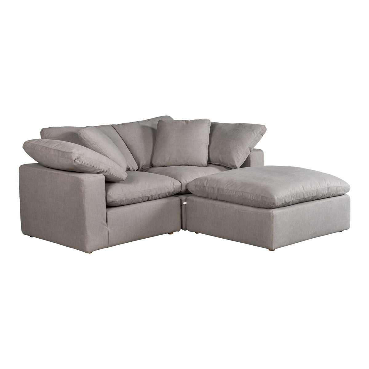 Moe's Home Collection Clay Nook Modular Sectional Livesmart Fabric Light Grey - YJ-1009-29