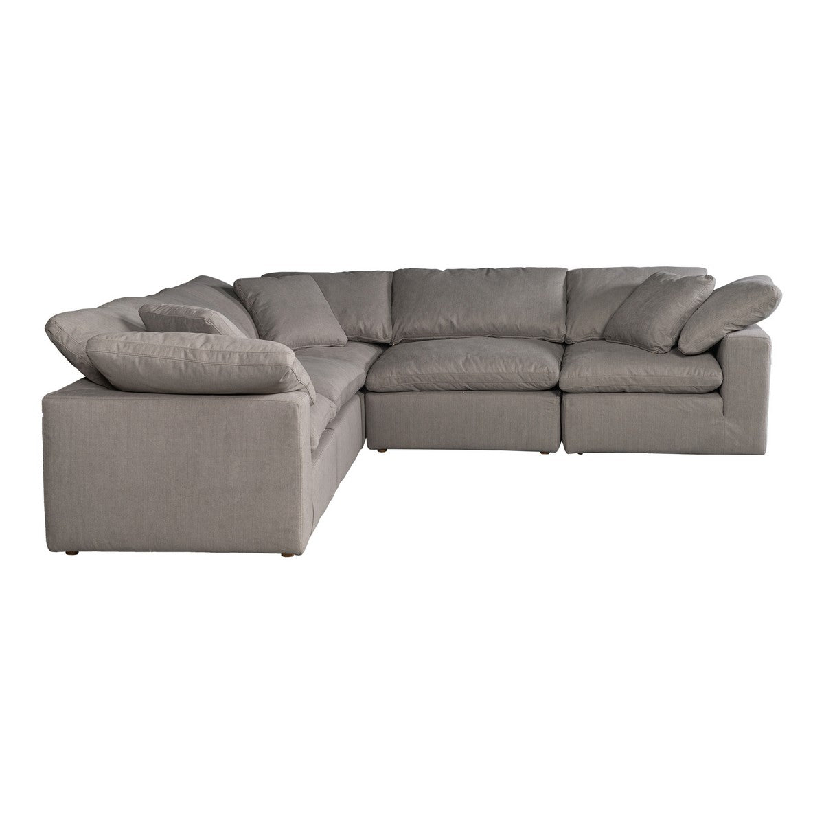 Moe's Home Collection Clay Classic L Modular Sectional Livesmart Fabric Light Grey - YJ-1010-29