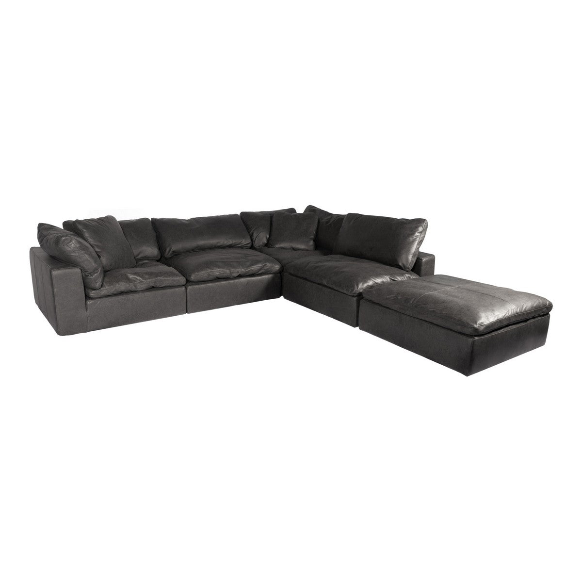 Moe's Home Collection Clay Dream Modular Sectional Nubuck Leather Black - YJ-1011-02