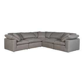 Moe's Home Collection Terra Condo Classic L Modular Sectional Livesmart Fabric Light Grey - YJ-1017-29 - Moe's Home Collection - Extras - Minimal And Modern - 1