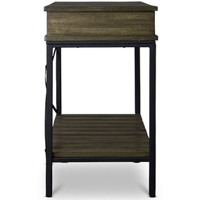 Baxton Studio Newcastle Wood and Metal Console Table-Criss-Cross Baxton Studio-side tables-Minimal And Modern - 4