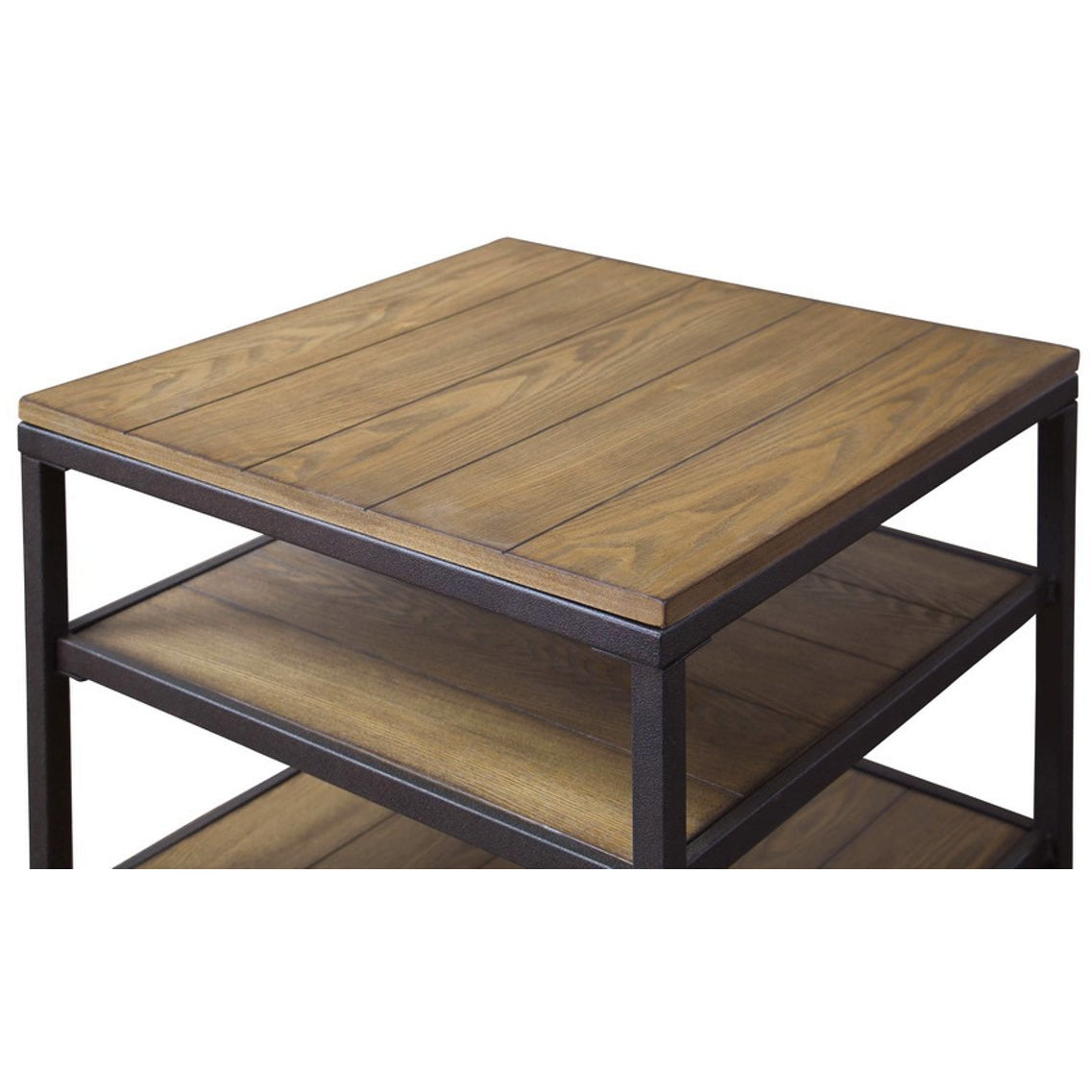 Baxton Studio Caribou Wood and Metal End Table Baxton Studio-coffee tables-Minimal And Modern - 3