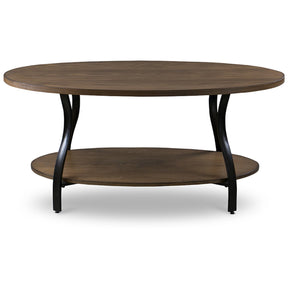 Baxton Studio Newcastle Wood and Metal 3-Piece Table Set Baxton Studio-coffee tables-Minimal And Modern - 4