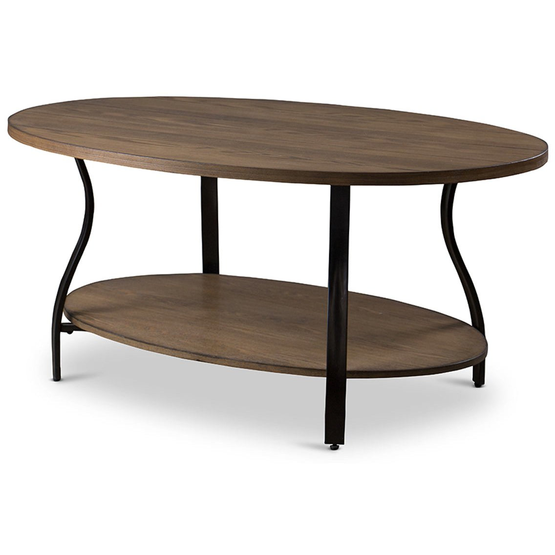 Baxton Studio Newcastle Wood and Metal 3-Piece Table Set Baxton Studio-coffee tables-Minimal And Modern - 5