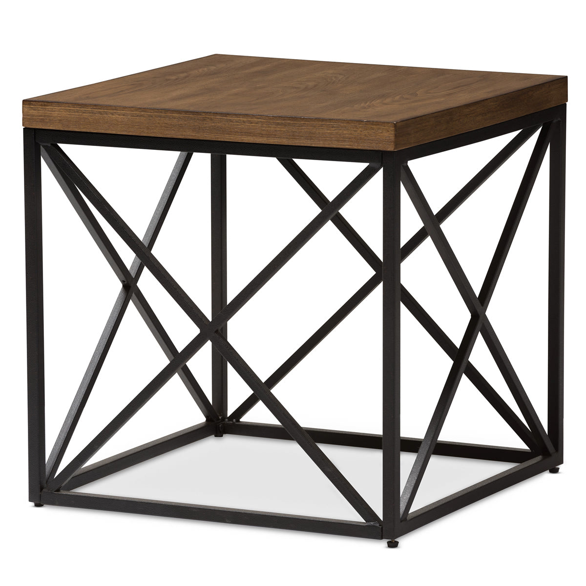 Baxton Studio Holden Vintage Industrial Antique Bronze End Table Baxton Studio-coffee tables-Minimal And Modern - 2
