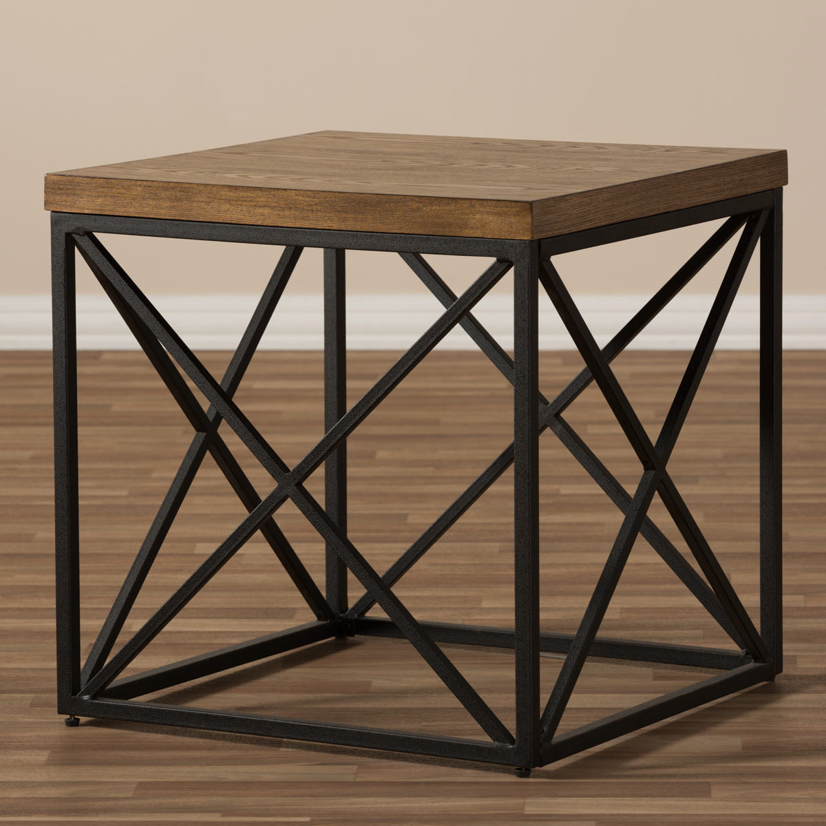 Baxton Studio Holden Vintage Industrial Antique Bronze End Table Baxton Studio-coffee tables-Minimal And Modern - 5