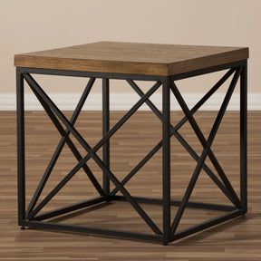 Baxton Studio Holden Vintage Industrial Antique Bronze End Table Baxton Studio-coffee tables-Minimal And Modern - 5