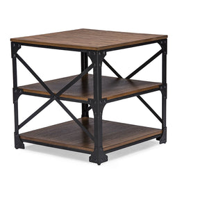 Baxton Studio Greyson Vintage Industrial Antique Bronze Occasional End Table Baxton Studio-coffee tables-Minimal And Modern - 2
