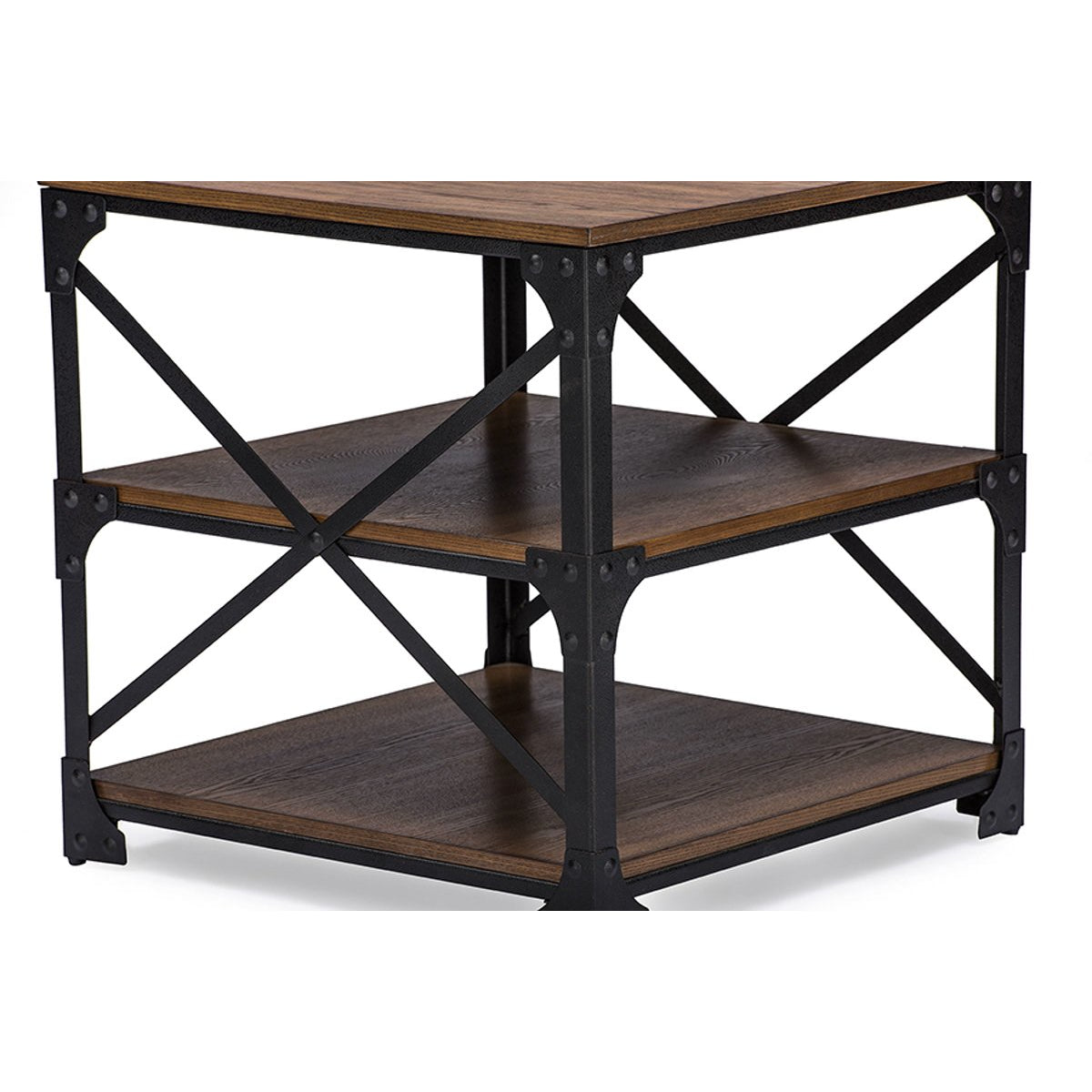 Baxton Studio Greyson Vintage Industrial Antique Bronze Occasional End Table Baxton Studio-coffee tables-Minimal And Modern - 3