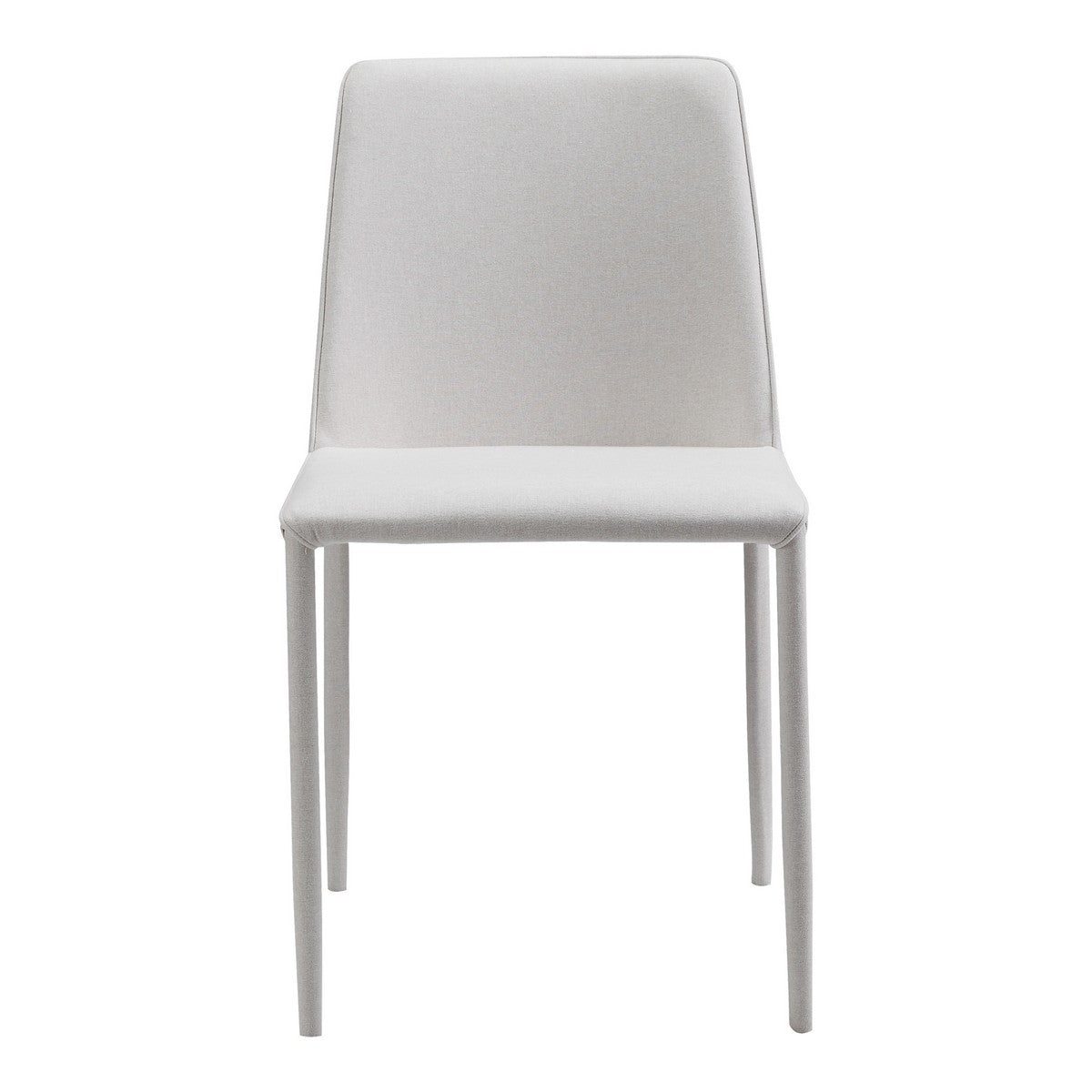 Moe's Home Collection Nora Fabric Dining Chair White-Set of Two - YM-1003-29 - Moe's Home Collection - Dining Chairs - Minimal And Modern - 1