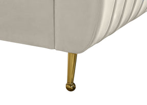 Meridian Furniture Zara Cream Velvet Queen Bed (3 Boxes)