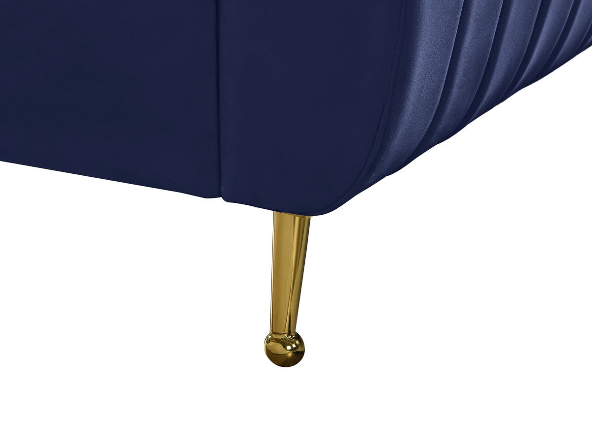 Meridian Furniture Zara Navy Velvet King Bed (3 Boxes)