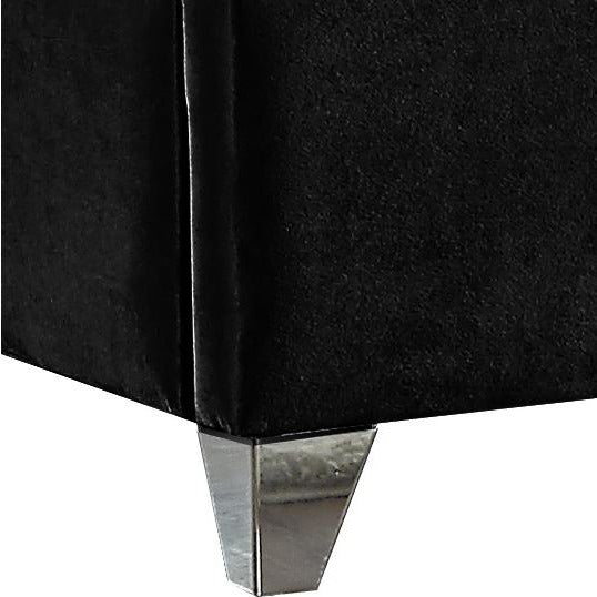 Meridian Furniture Zuma Black Velvet King Bed-Minimal & Modern