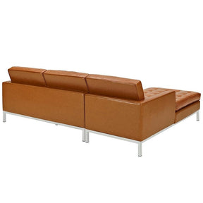 Modway Furniture Modern Loft Left-Facing Leather Sectional Sofa In Tan EEI-1046-TAN-Minimal & Modern