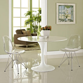 Modway Furniture Modern Paris Dining Side Chair Set of 2 In Clear EEI-1261-CLR-Minimal & Modern