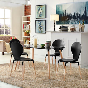 Modway Furniture Modern Path Dining Chairs and Table Set of 5-Minimal & Modern