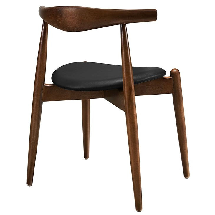 Modway Furniture Modern Stalwart Dining Chairs and Table Set of 5 In Dark Walnut Black EEI-1379-WAL-DWL-BLK-Minimal & Modern