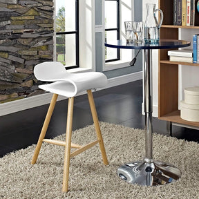 Modway Furniture Modern Clip Bar Stool In White EEI-1463-WHI-Minimal & Modern
