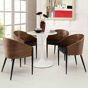 Modway Furniture Modern Cooper Dining Chairs Set of 4 In Walnut EEI-1683-WAL-Minimal & Modern