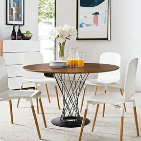 Modway Furniture Cyclone Wood Top Metal Base Dining Table EEI-1713-Minimal & Modern