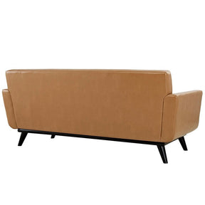 Modway Furniture Modern Engage 3 Piece Leather Living Room Set-Minimal & Modern