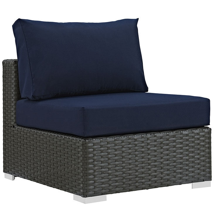 Modway Furniture Modern Sojourn 5 Piece Outdoor Patio Sunbrella® Sectional Set-Minimal & Modern