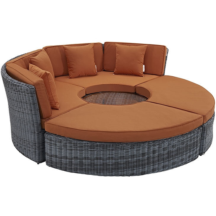 Modway Furniture Modern Summon Circular Outdoor Patio Sunbrella® Daybed-Minimal & Modern