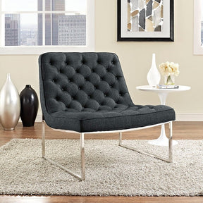 Modway Furniture Modern Ibiza Fabric Lounge Chair In Gray EEI-2090-GRY-Minimal & Modern