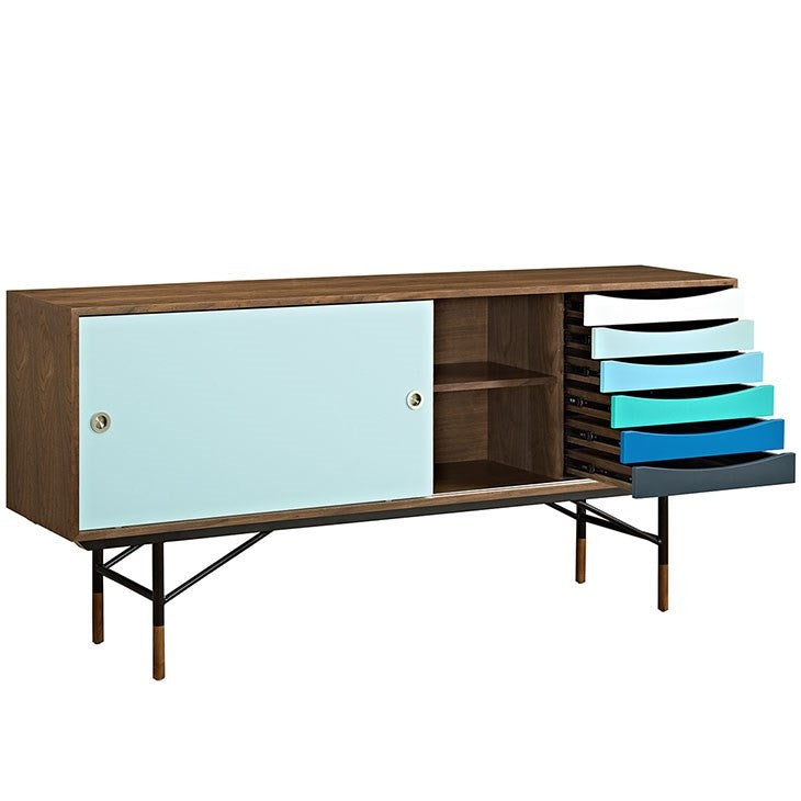 Modway Furniture Modern Envoy Walnut TV Stand-Minimal & Modern