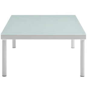 Modway Furniture Modern Harmony Outdoor Patio Aluminum Coffee Table In White EEI-2605-WHI-Minimal & Modern