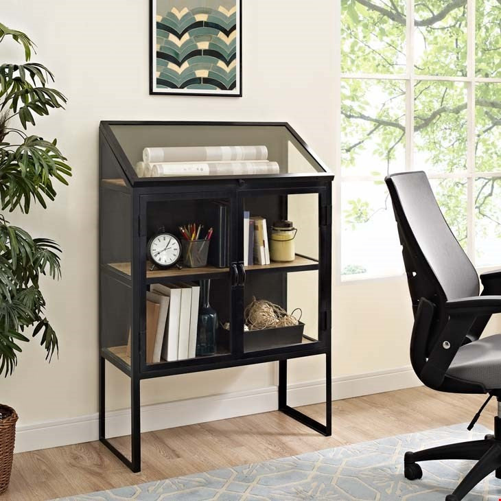 Modway Furniture Modern Settle Cabinet In Brown-Minimal & Modern