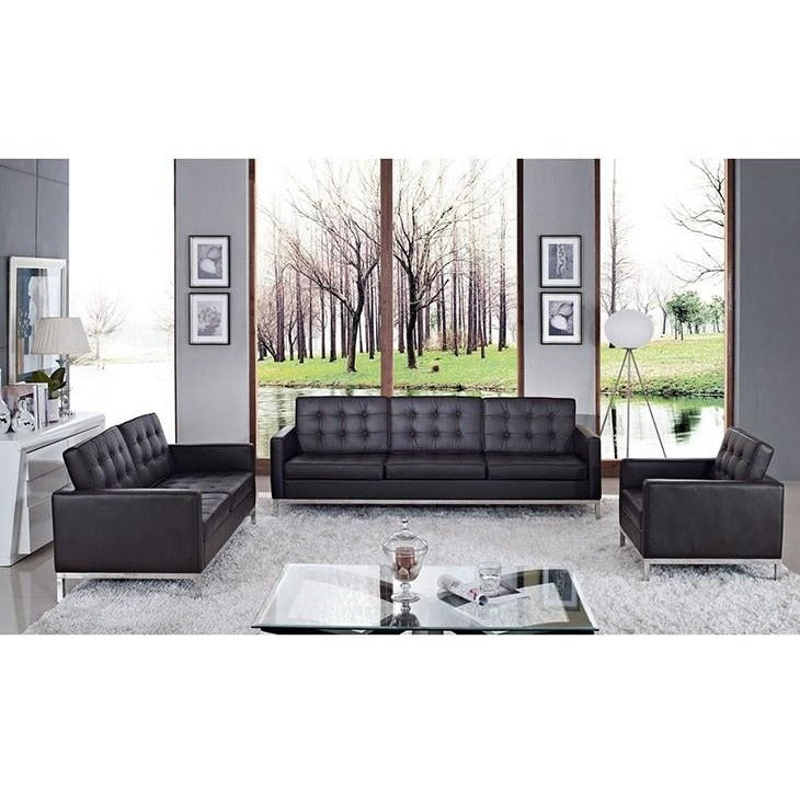 Modway Furniture Modern Loft 3 Piece Sofa Set In Chocolate EEI-862-Minimal & Modern