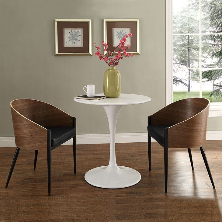 Modway Furniture Modern Cooper Dining Chairs Set of 2 In Walnut EEI-915-WAL-Minimal & Modern