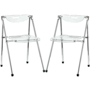 Modway Furniture Modern Telescope Set of 2 Dining Chairs In Clear EEI-923-CLR-Minimal & Modern