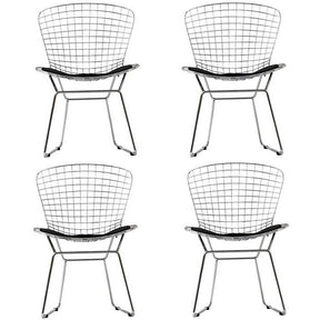 Modway Furniture Modern CAD Dining Chairs Set of 4 In Black EEI-926-BLK-Minimal & Modern