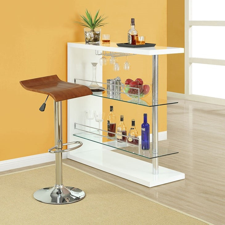 Modway Furniture Modern Bentwood Bar Stool Set of 2 In Oak EEI-936-OAK-Minimal & Modern