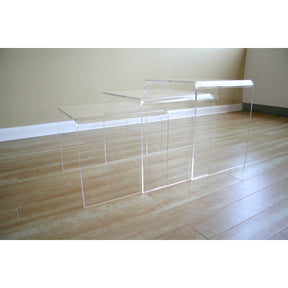 Baxton Studio Acrylic Nesting Table 3-Pc Table Set Display Stands Baxton Studio-coffee tables-Minimal And Modern - 3