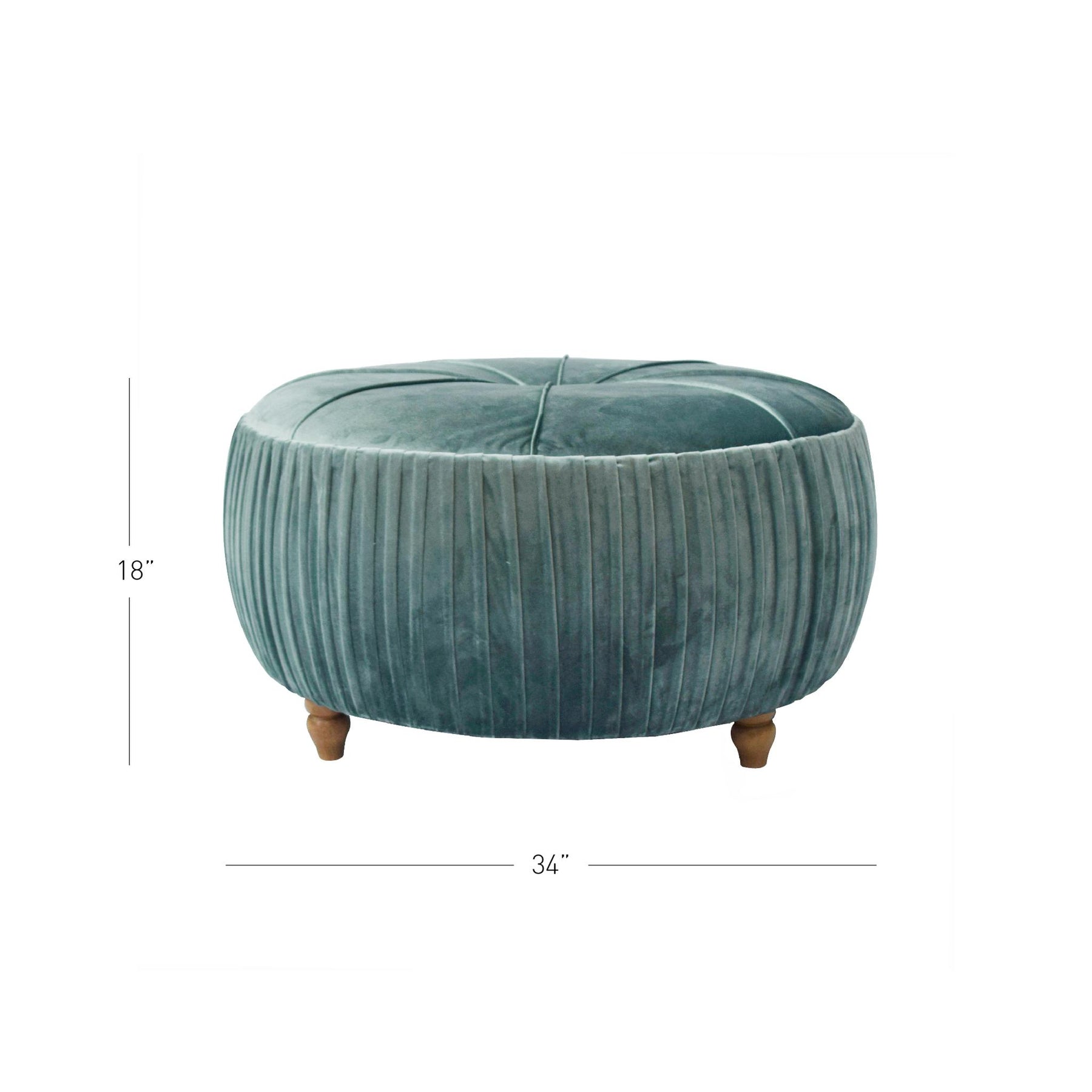 Helena Velvet Round Ottoman by New Pacific Direct - 1600007