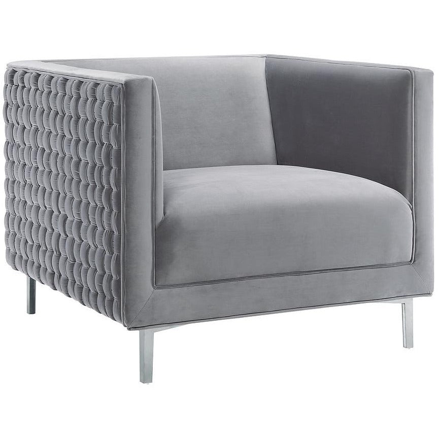 TOV Furniture Modern Sal Grey Woven Chair TOV-A160-Minimal & Modern