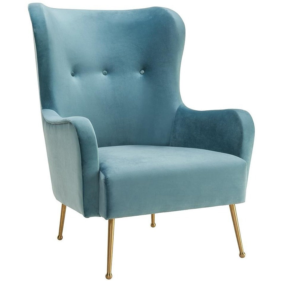 TOV Furniture Modern Ethan Sea Blue Velvet Chair TOV-A145-Minimal & Modern