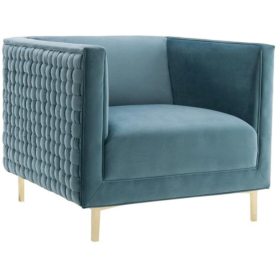 TOV Furniture Modern Sal Sea Blue Woven Chair TOV-A150-Minimal & Modern