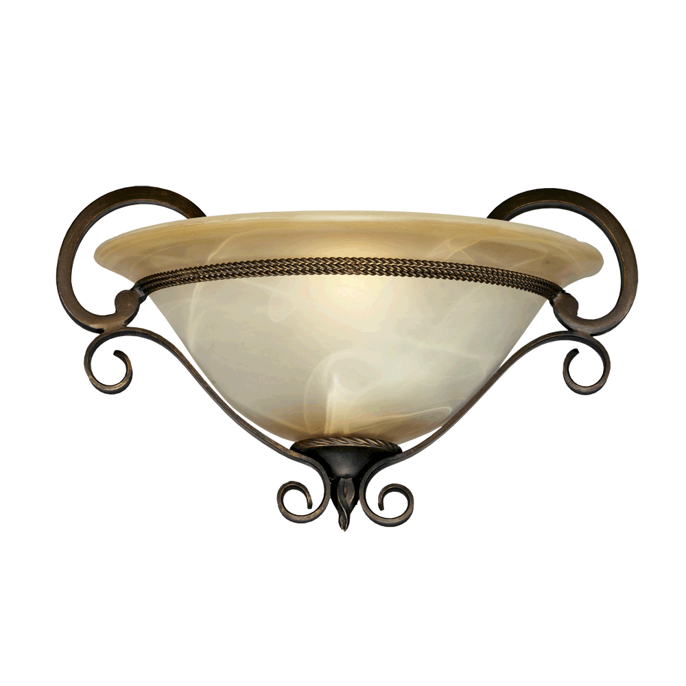Golden Lighting Meridian 1 Light Wall Sconce in Golden Bronze with Antique Marbled Glass - 3890-WSC GB - 1