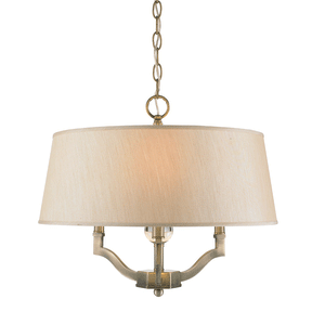 Golden Lighting Waverly Semi-Flush (Convertible) in Aged Brass with Silken Parchment Shade - 3500-SF AB-PMT - 1