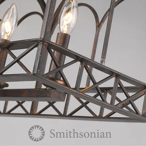 Golden Lighting Smithsonian Gateway 5 Light Linear Pendant in Fired Bronze - 5815-LP FB-Minimal & Modern