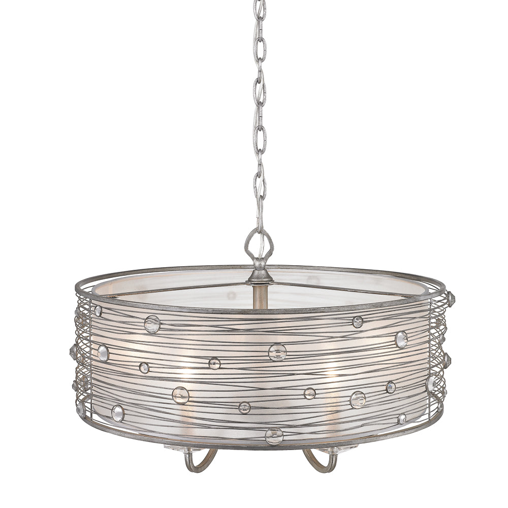 Golden Lighting Joia 5 Light Chandelier in Peruvian Silver with Sterling Mist Shade - 1993-5 PS-Minimal & Modern