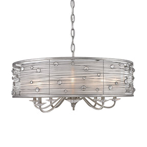 Golden Lighting Joia 8 Light Chandelier in Peruvian Silver with Sterling Mist Shade - 1993-8 PS-Minimal & Modern