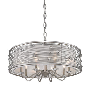 Golden Lighting Joia 8 Light Chandelier in Peruvian Silver with Sterling Mist Shade - 1993-8 PS-Minimal & Modern