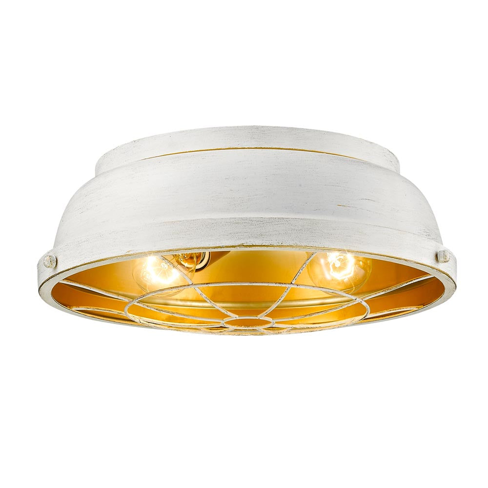 Golden Lighting Bartlett Flush Mount in French White - 7312-FM FW-Minimal & Modern
