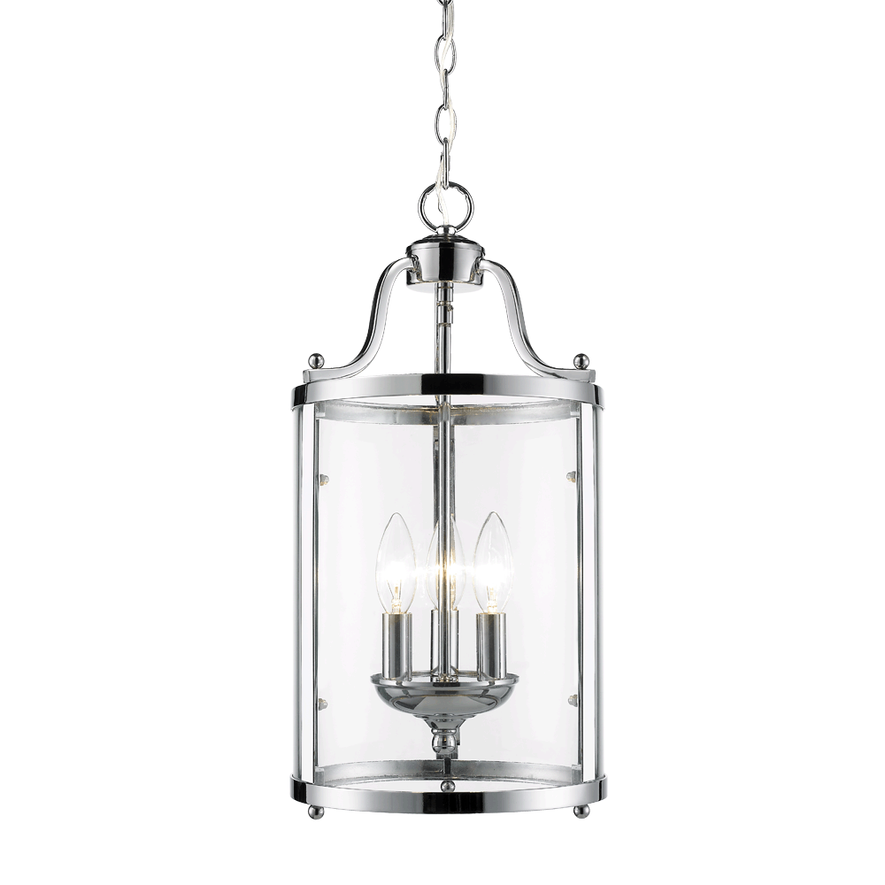 Golden Lighting Payton 3 Light Pendant in Chrome with Clear Glass - 1157-3P CH - 1